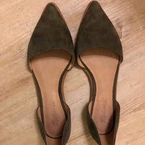 Madewell green suede flats